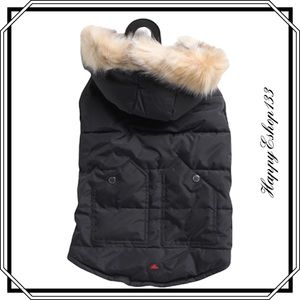 Pajar Hooded Puffer Pet Dog Jacket Faux Fur